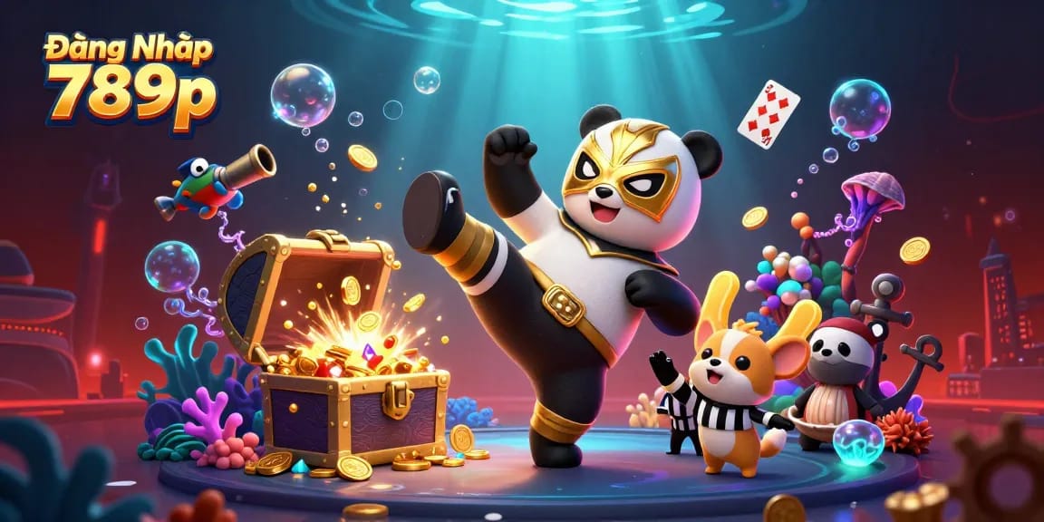 Experience the excitement of Đăng Nhập 789p in this vibrant, action-packed casino illustration.