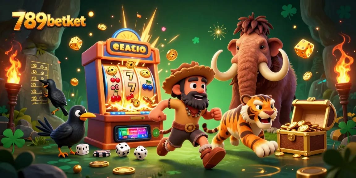 Experience exciting wins with 789betket at a vibrant prehistoric casino scene.