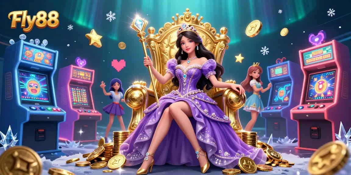 Engage with Fly88's thrilling 3D casino experience, featuring vibrant game elements and a regal atmosphere.