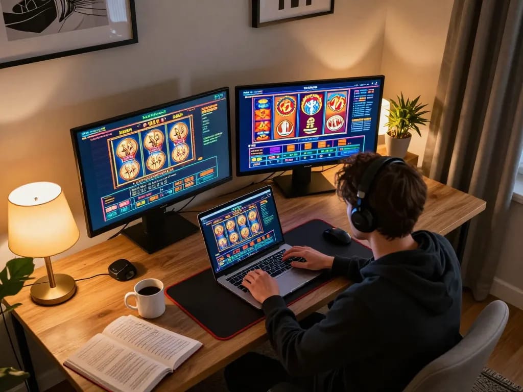 Engaging online gambling session on f168 platform with vibrant slot and live dealer games