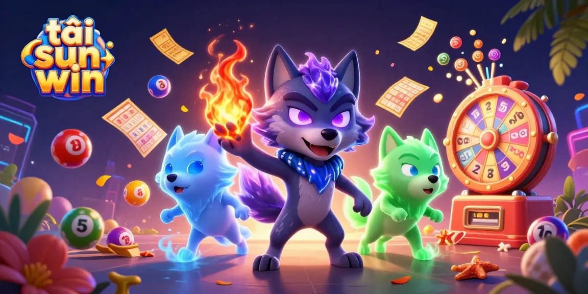 Spin to win with tải sun win: vibrant casino scene featuring lottery elements.