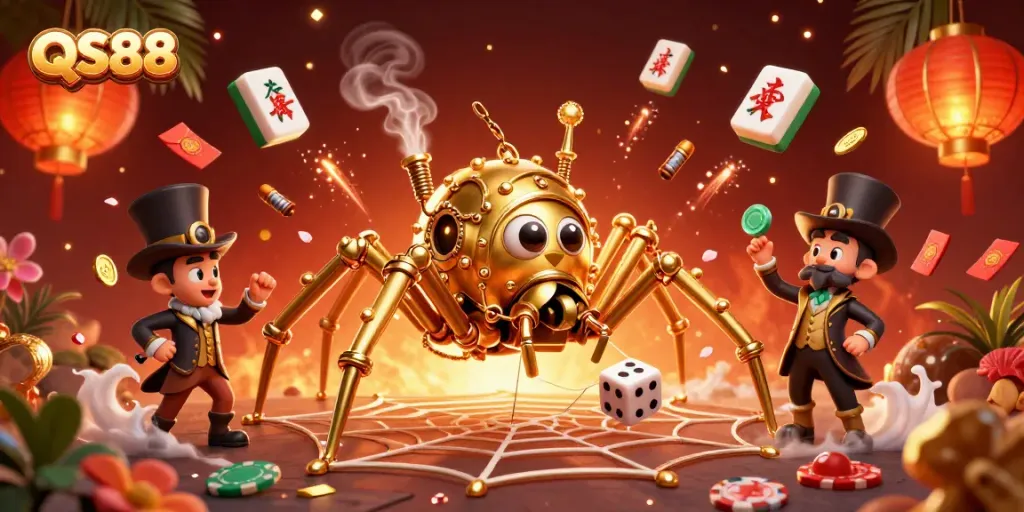 Experience QS88's dynamic casino atmosphere with steampunk charm and vibrant game elements.