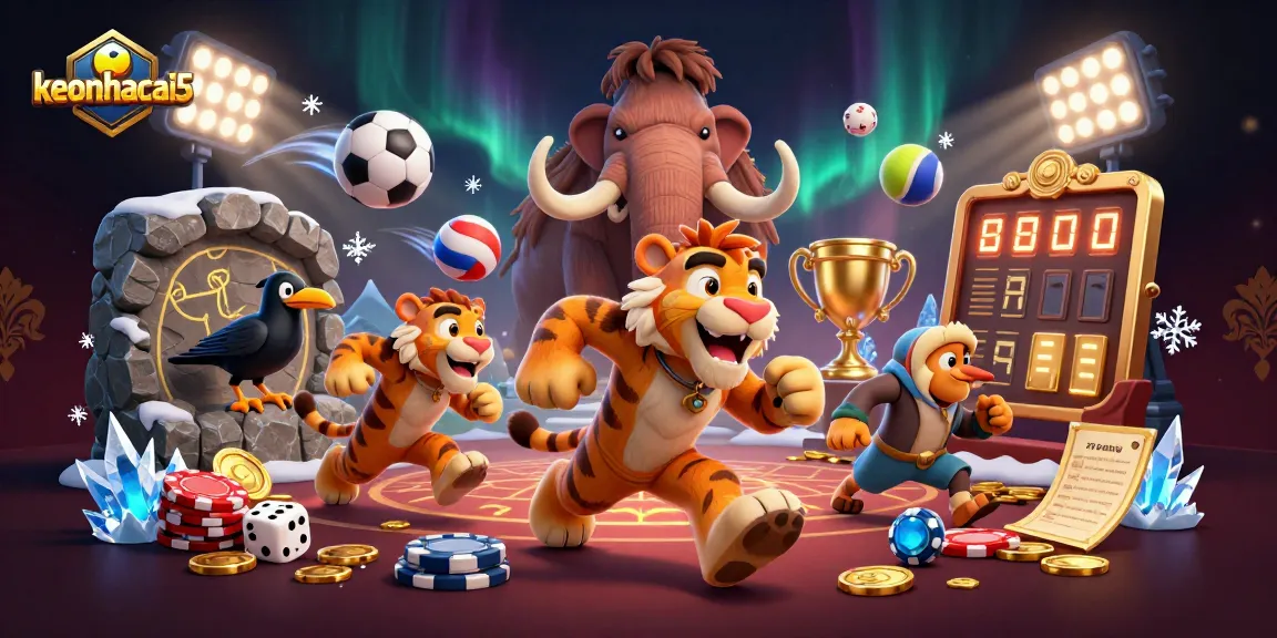 Experience the thrilling action of keonhacai5 with caveman and tiger in their dynamic casino.