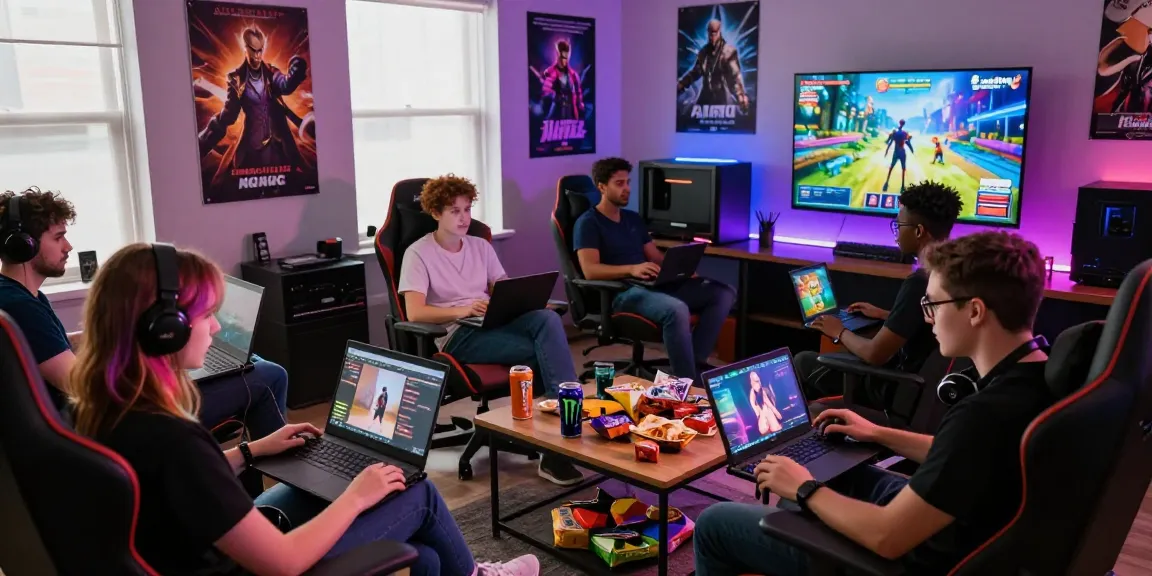 Group enjoying diverse xxx games in a cozy gaming lounge with vibrant atmosphere