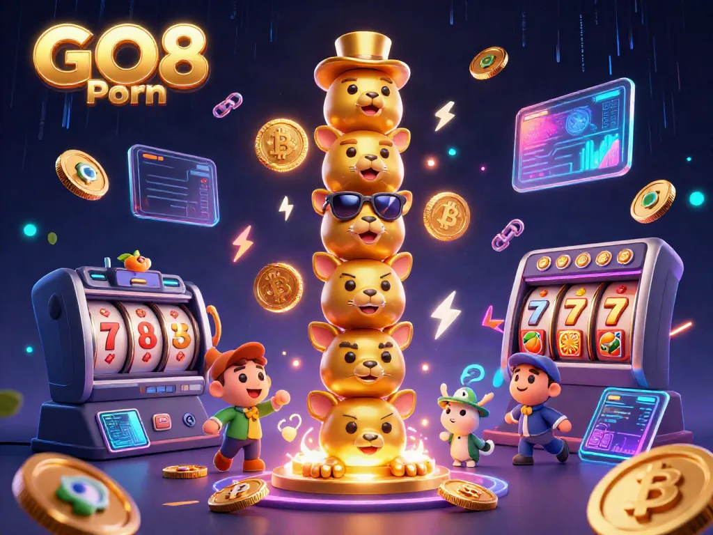 Experience the thrill of GO8 Porn with vibrant casino illustrations featuring slot elements and golden totems.
