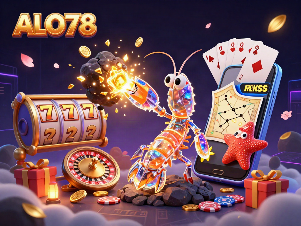 Engage with ALO78's vibrant casino experience featuring a galactic samurai in action.