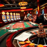 Experience thrilling gameplay with mb66.nyc at a vibrant casino table filled with cards and chips.