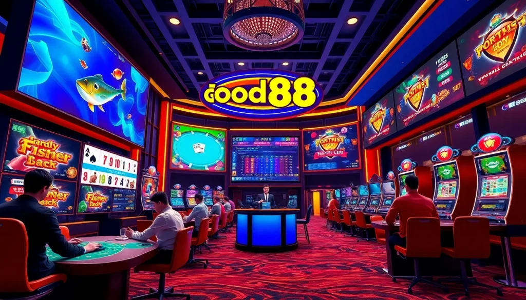 Dynamic online gaming interface at good88.hu.net showcasing thrilling casino games and vibrant visuals.