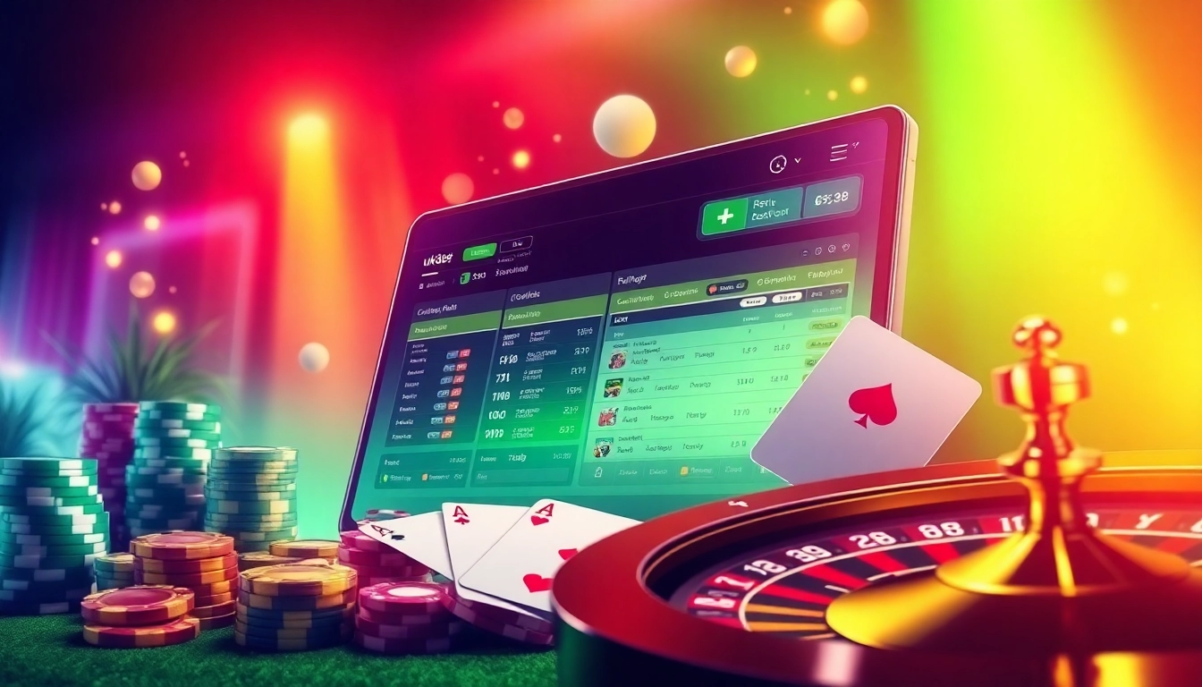 Experience the thrill of online betting with the uk88 link, showcasing vibrant casino elements.