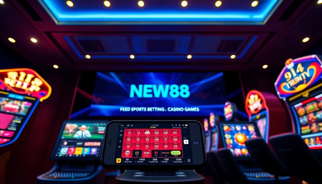 Experience the excitement of online betting at new88go.com, showcasing vibrant gaming interfaces.