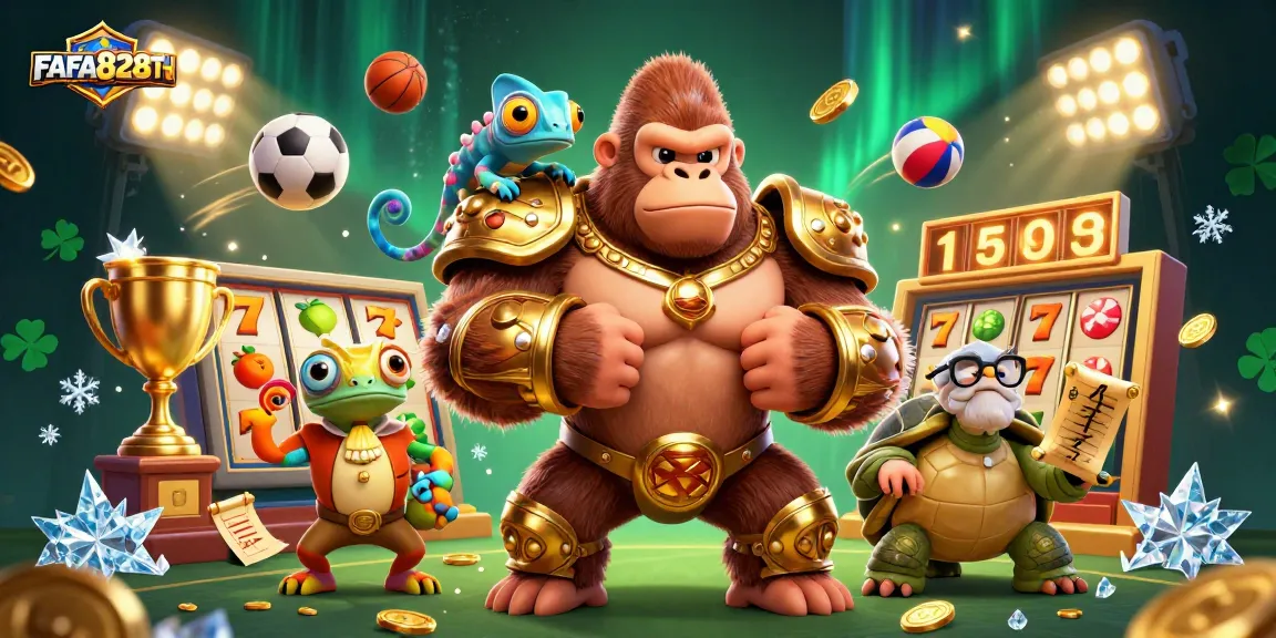Experience thrilling gameplay at FAFA828TH with vibrant 3D characters representing exciting casino elements.