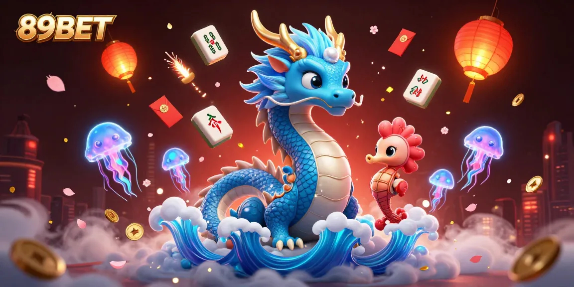Engage with 89BET's adventurous gameplay featuring a dragon and knight in a captivating casino scene.