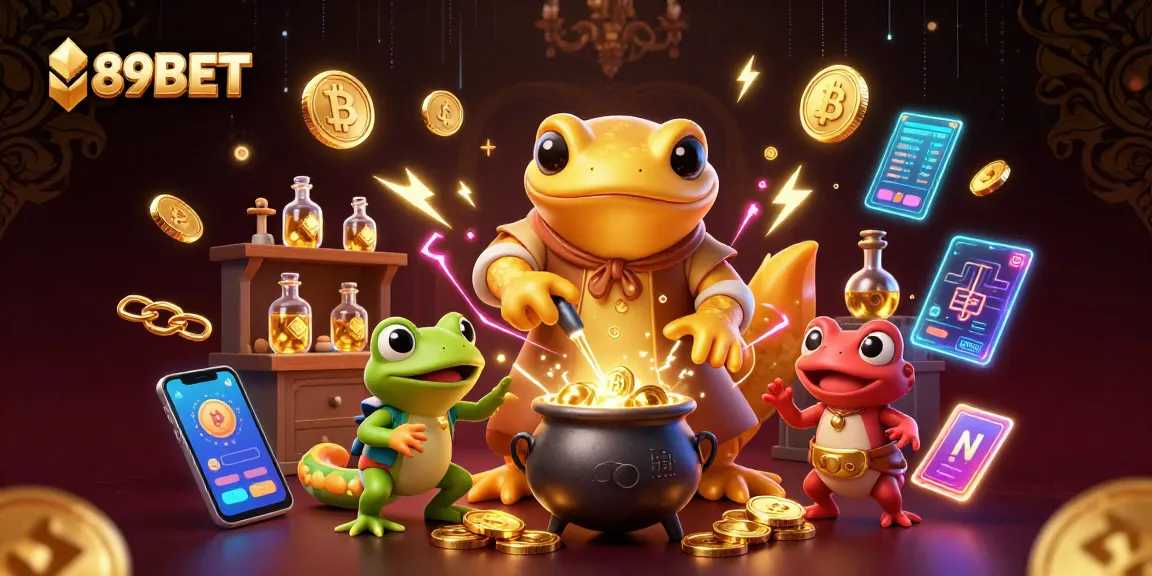 Engage in thrilling slots and jackpots at 89BET with vivid 3D visuals of exciting gaming elements.