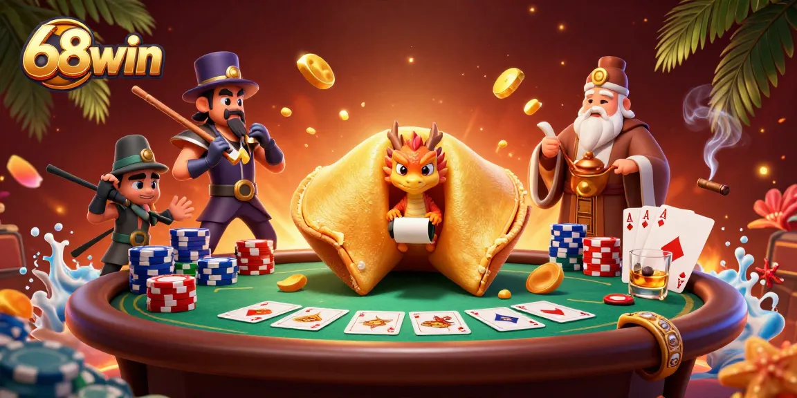 Engage in thrilling gameplay with 68win's festive casino illustrations, showcasing excitement and rewards.