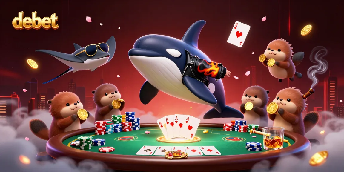 Experience debet gaming excitement with a vibrant scene of cartoon characters and casino elements.