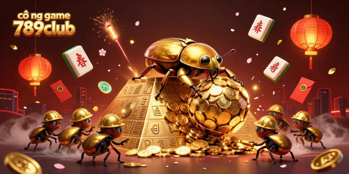Experience the vibrant energy of cổng game 789club, where golden beetles and casino symbols bring excitement!